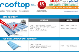 Harga Atap PVC Rooftop terbaru di malang