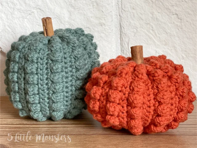 bobble stitch pumpkins