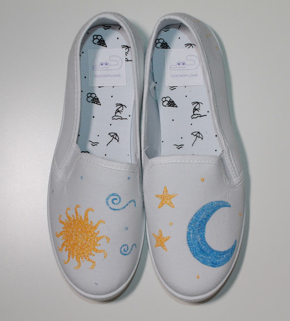 zapatillas pintadas día y noche