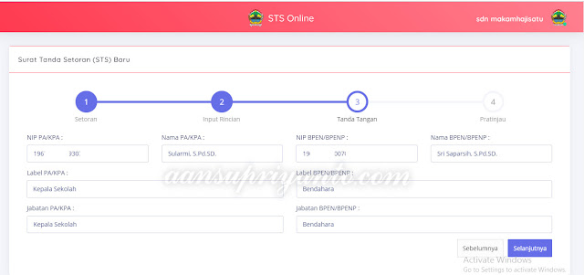 STS-Online, Mekanisme Pengembalian Kelebihan Dana BOS Propinsi Jateng