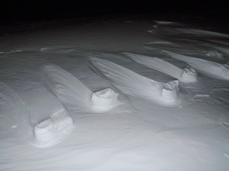 Raised footprint near McMurdo Station. - Raised Footprints in Snow