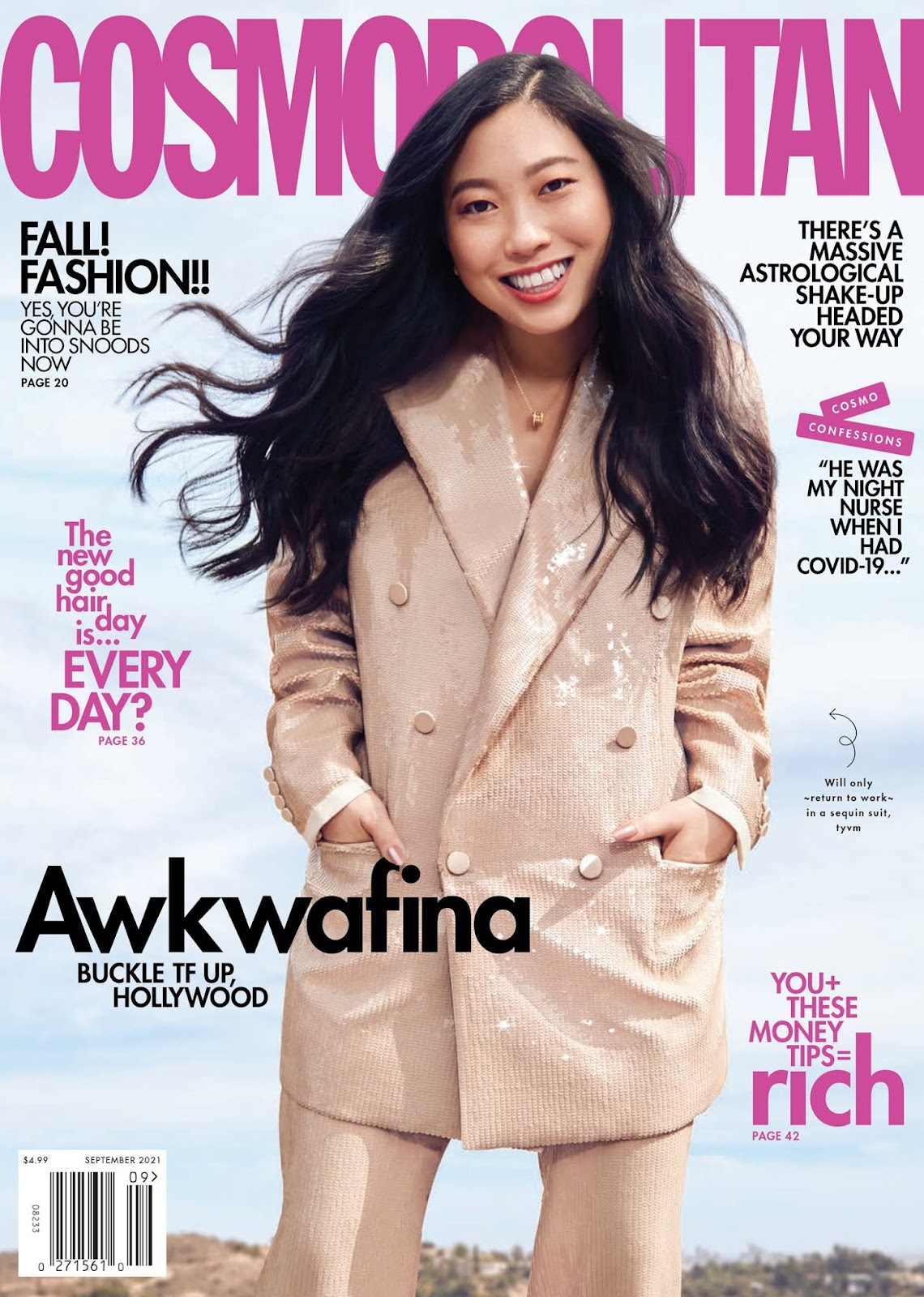 Awkwafina in Cosmo US September/Cosmo UK October 2021 by Mei Tao