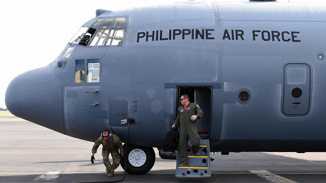 The Front Section of the Philippine Air Force C-130H Hercules Aircraft in Hawaii
