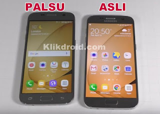 perbedaan layar samsung s7 asli dan palsu