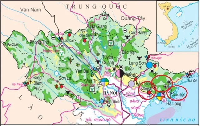 Đọc bản đồ, phân tích và đánh giá ảnh hưởng của tài nguyên khoáng sản đối với phát triển công nghiệp ở Trung du và miền núi Bắc Bộ