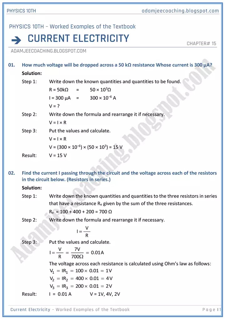 current-electricity-worked-examples-of-the-textbook-physics-10th