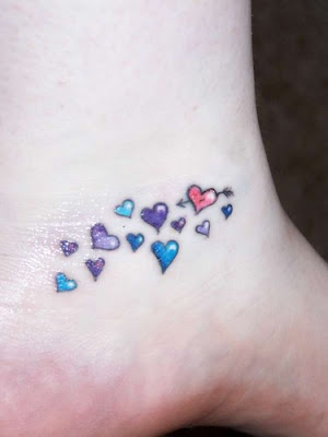 little hearts foot tattoos