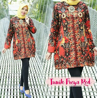 Contoh baju tunik batik santai