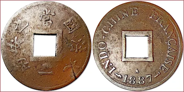 2 sapeque, 1887: French Indochina