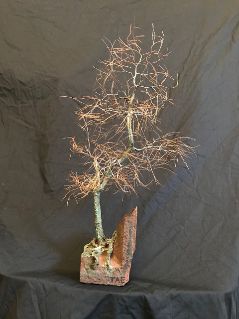 Bonsai,Bonsai tree,Bonsai you can't kill,Copper Wire,Oxidized Copper,Recycled materials,Red Brick,TAE Trees,Wabi Sabi,