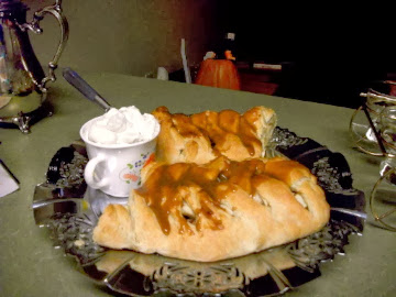 Caramel Apple pastry braid with homemade whipped cream, Adventures in the Past Blog