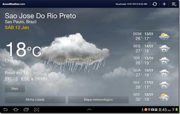 Previsão do Tempo para RP