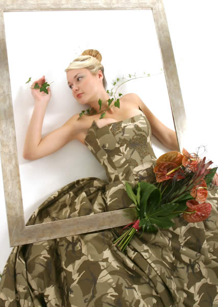 Camo Wedding Dress Bridal Gown Model