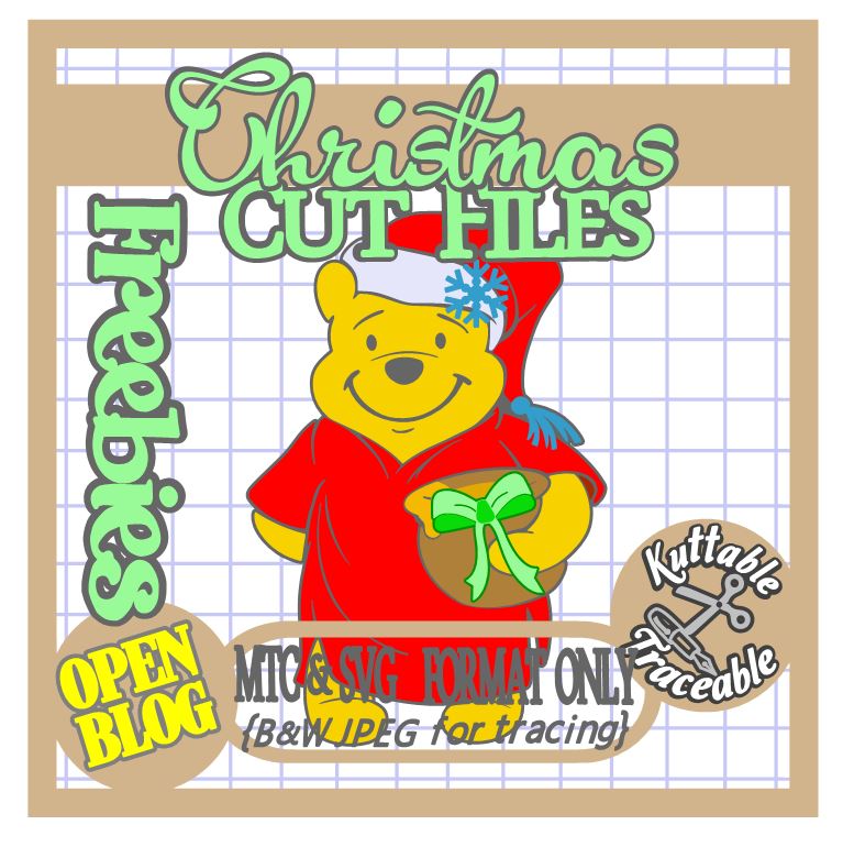 Download The Scrapoholic : 25 Days Christmas Free MTC & SVG Cut Files! Day #04 {Winnie the Pooh}