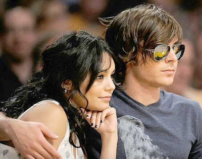 Vanessa Hudgens and Zac Efron The Lakers Game Pictures