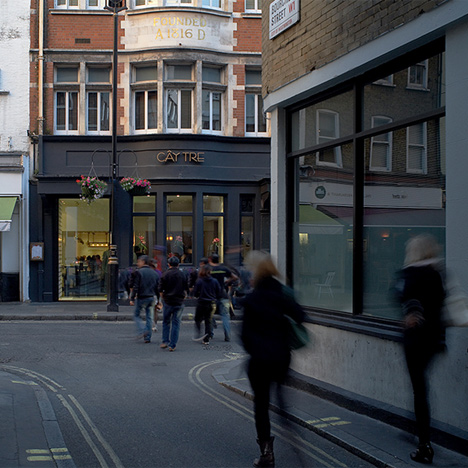 From the outside Cay Tre Soho looks very smart and'London' clean grey 