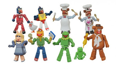 The Muppets Minimates Series 1 by Diamond Select Toys - Kermit, Miss Piggy, Robin, Fozzie, Scooter, Gonzo, Swedish Chef, “Stunt Show” Gonzo & “Batter Damaged” Swedish Chef