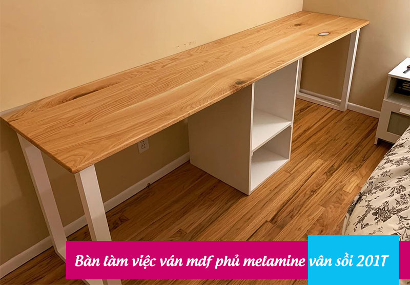 Bàn làm việc ván mdf melamine vân sồi