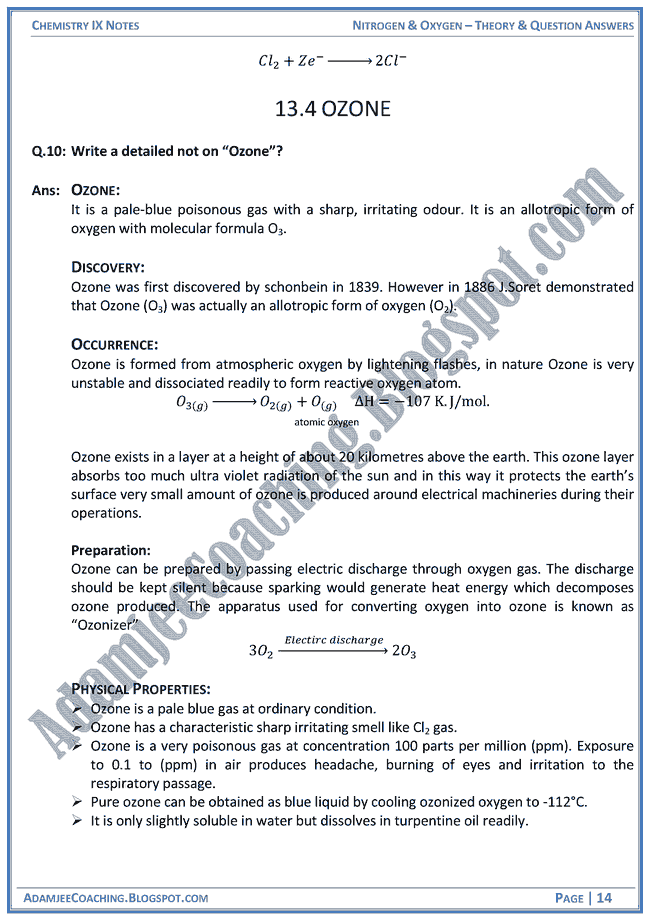 nitrogen-and-oxygen-theory-notes-and-question-answers-chemistry-ix