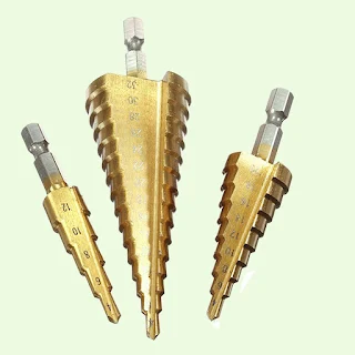 Two flute step drill bit design provides faster smoother and cleaner cuts each step is clearly labeled with the depth diameter in steps hown - store