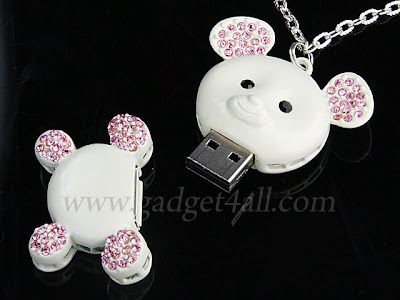 Cute Jewel Necklace USB Flash Drive - Bear or Mobile Shape