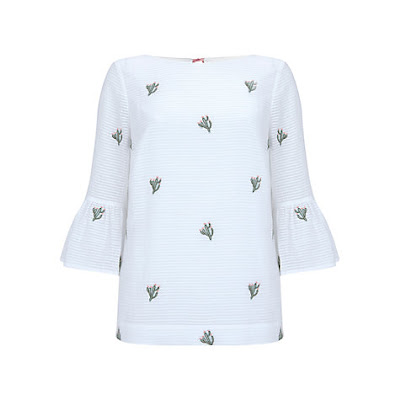 Mint Velvet Embroidered Cactus Top