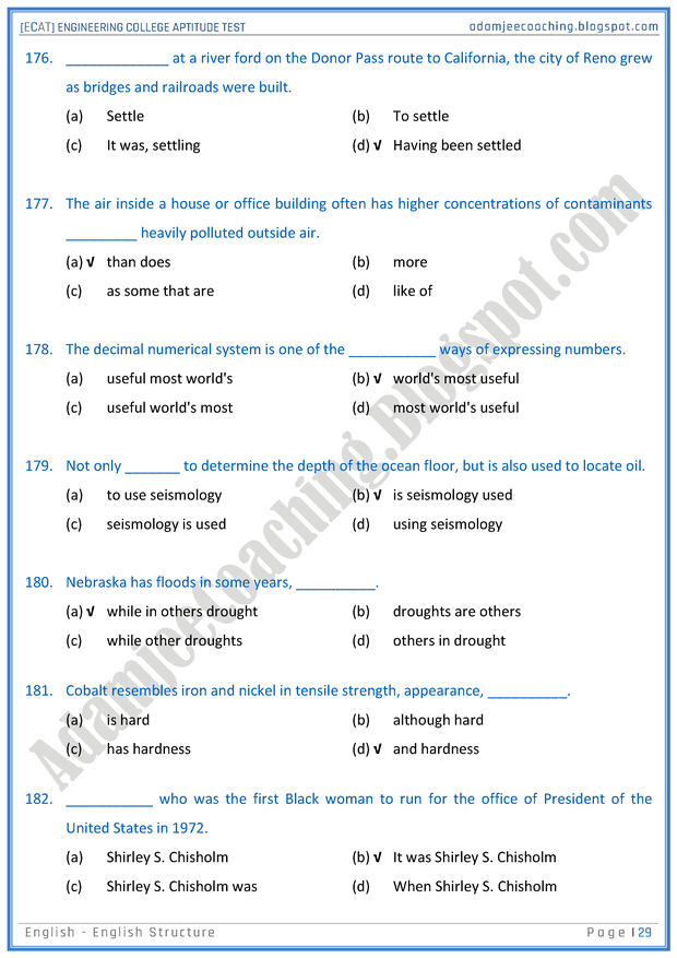 ecat-english-english-structure-mcqs-for-engineering-college-entry-test