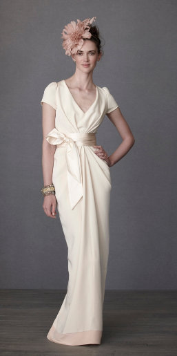 Style Cap Sleeve cinched waist gown with sash