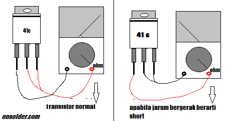 tanda kerusakan transistor