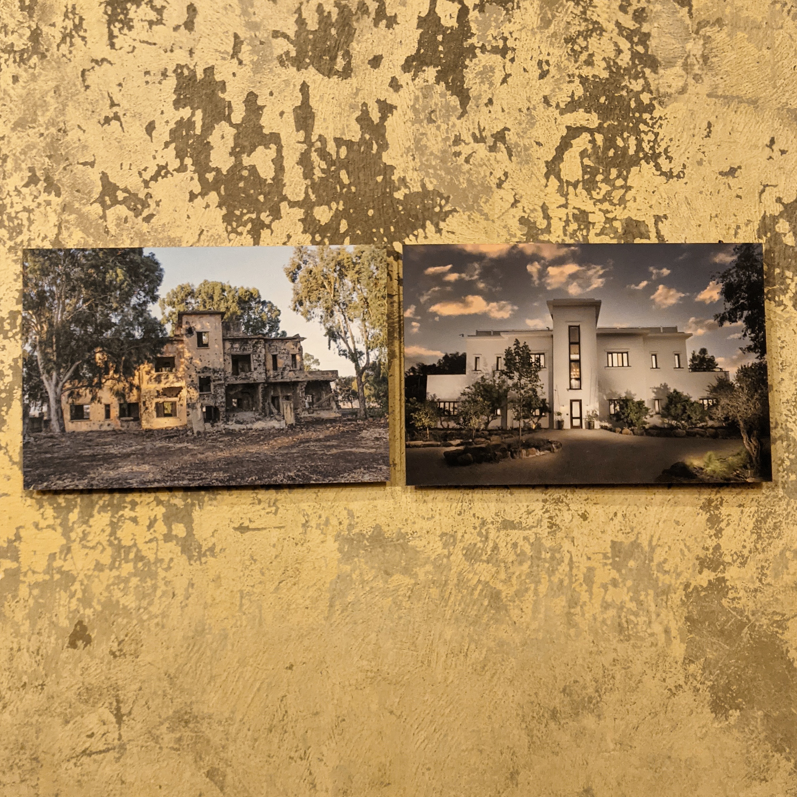 before and after photographs of pereh hotel in israel
