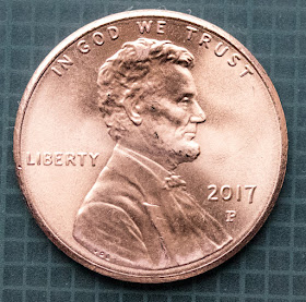 Obverse of 2017-P Shield Cent, Lincoln