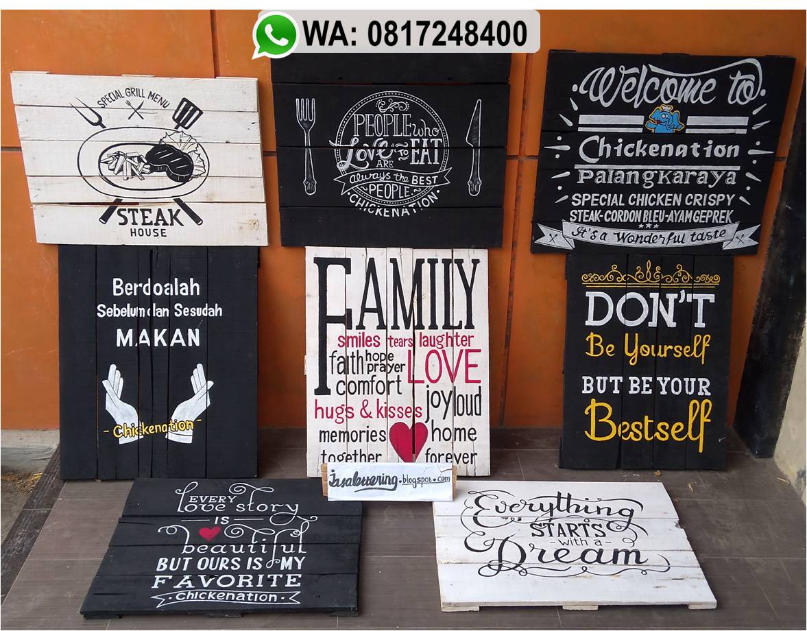 Pesanan 10 papan Lettering hiasan  dinding untuk  cafe and 