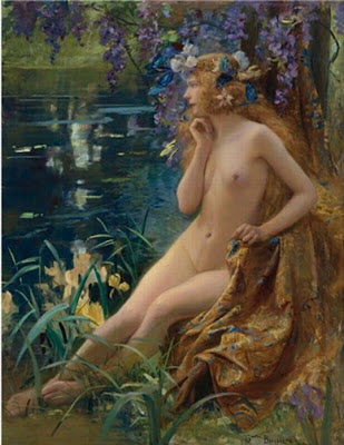 Water Nuymph” de Gaston Bussière, Mónica López Bordón, poesía, Editorial Playa de Ákaba