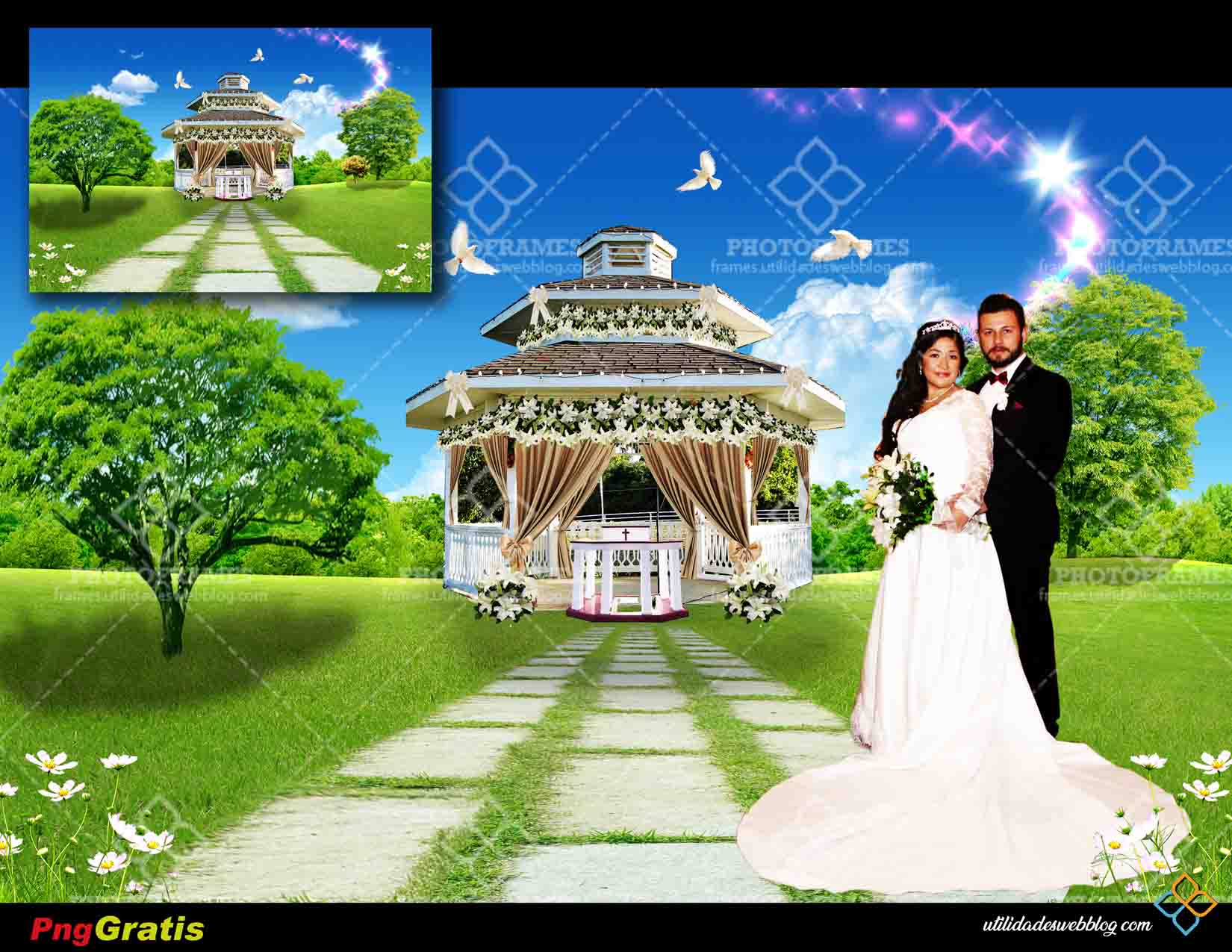 Fondo de paisaje natural para crear fotomontajes de bodas