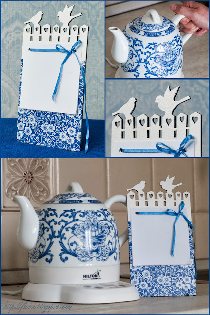 набор для кухни, чайник и магнит, чайник гжель, красивый набор для кухни, кухня сине белый узоры