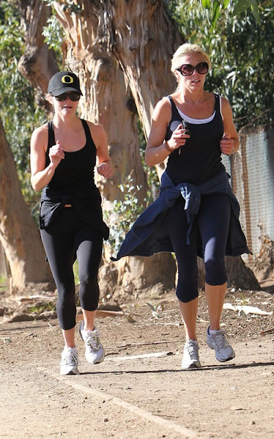 Reese Witherspoon out jogging in Brentwood