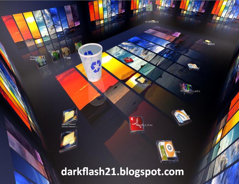 Cara Mengubah Tampilan Desktop Menjadi 3D  Dark Flash