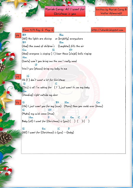 Mariah Carey: All I want for Christmas is you Ukulele Chord和弦譜2