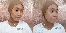 Before after setelah menggunakan NYX HD Studio Photogenic Foundation