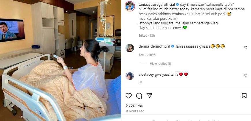 Keracunan Makanan, Model Tania Ayu Masuk Rumah Sakit