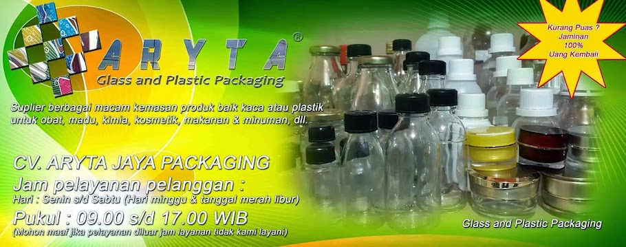 CV ARYTA JAYA PACKAGING Suplier Botol  Kaca  Plastik