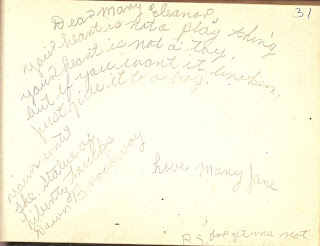 Mary Jane Via in autograph book belonging to Mary Davis Slade 1940-41