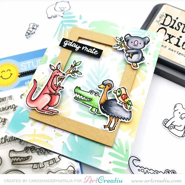 Sunny Studio Stamps: Outback Critters Customer Card by Natalia