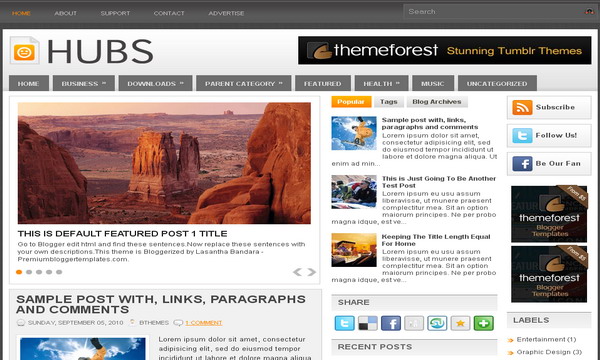 Hubs Blogger Template