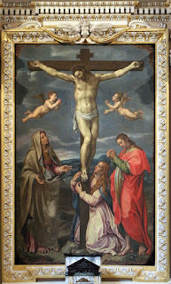 Girolamo Siciolante da Sermoneta, crocifissione coi dolenti, 1575