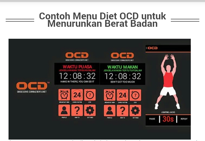 Contoh Menu Diet OCD untuk Menurunkan Berat Badan 