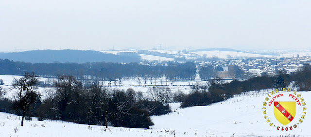 Fléville-les-Nancy - Château et village enneigés