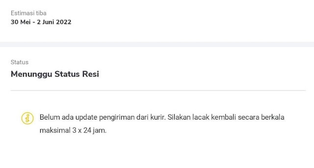 Arti Menunggu Status Resi di Tokopedia Saat Melacak Kiriman