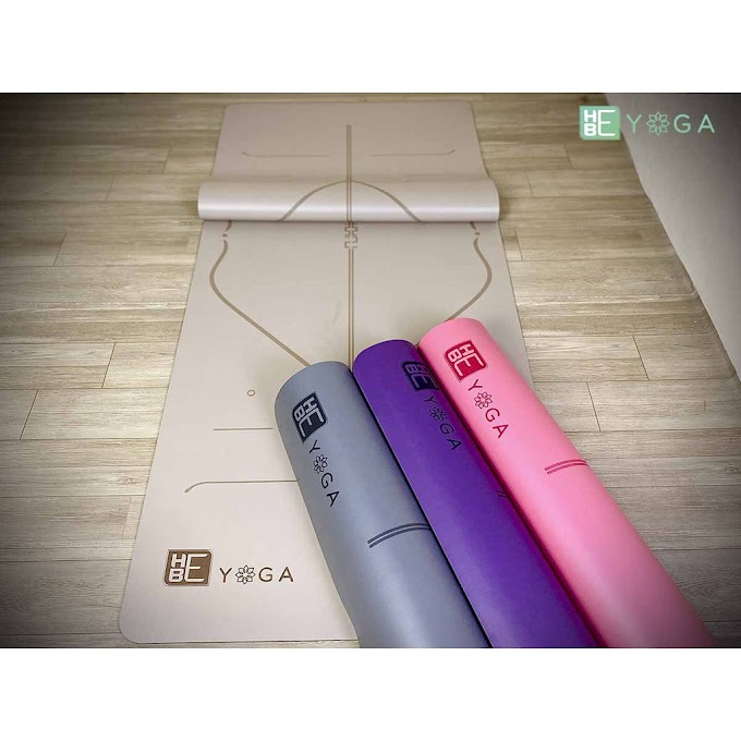 Thảm Tập Yoga Định Tuyến HEBEYOGA PU Cao Su Tự Nhiên 5mm Cao Cấp Kèm Túi