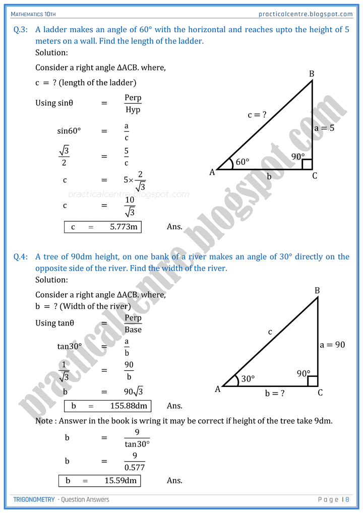 trigonometry-question-answers-mathematics-10th